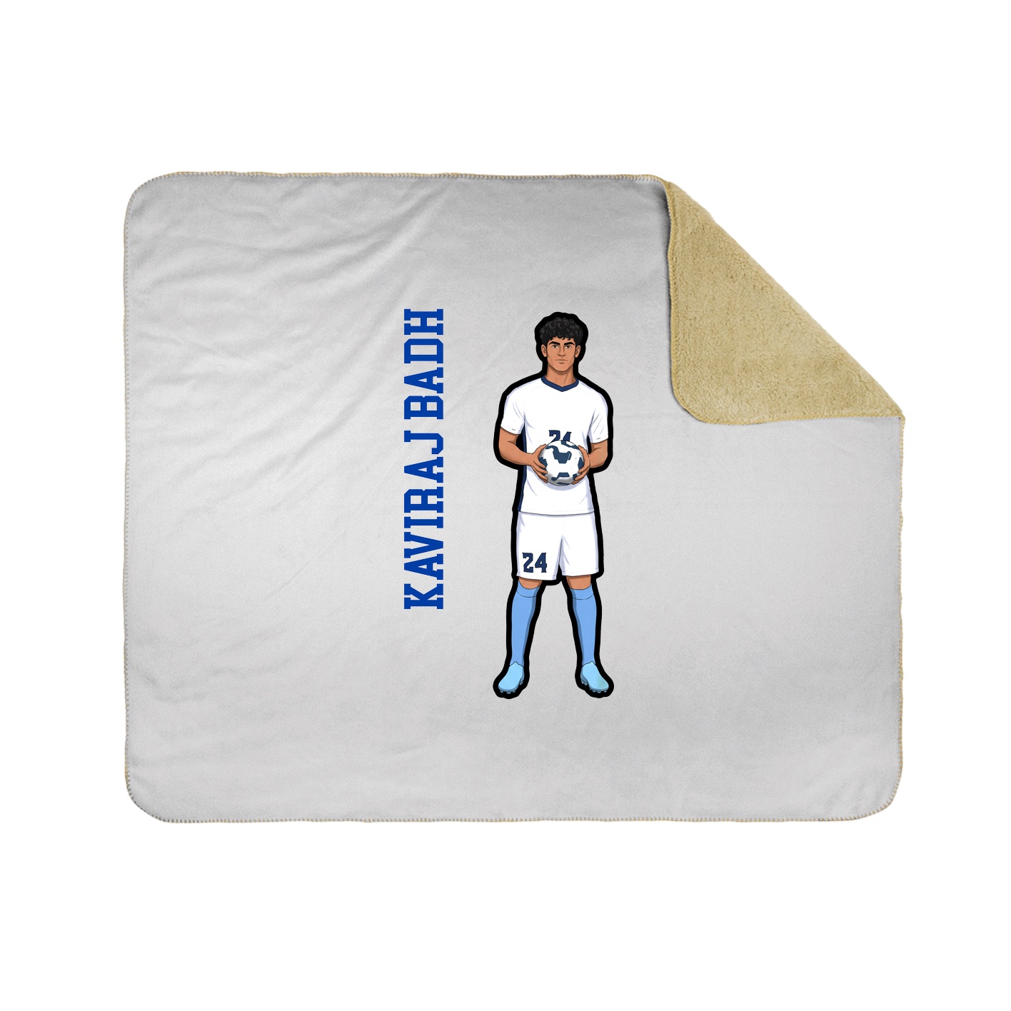 Throw Blanket — Name Vertical in White