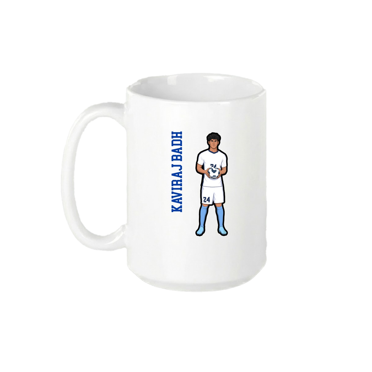 15oz Coffee Mug — Name Vertical in White