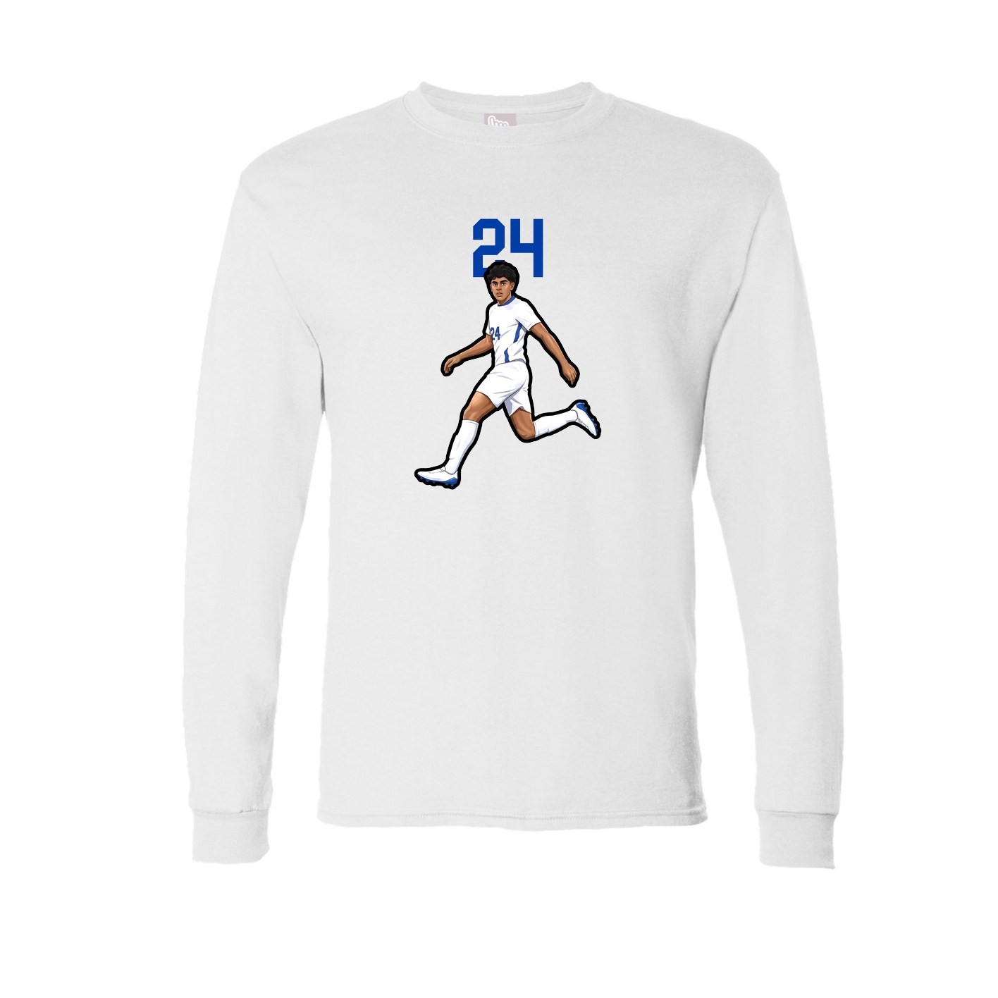 Long Sleeve Tee — Number Top in White