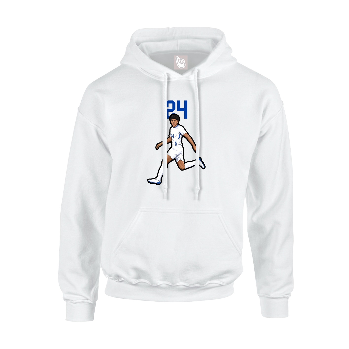 Youth Hoodie — Number Top in White