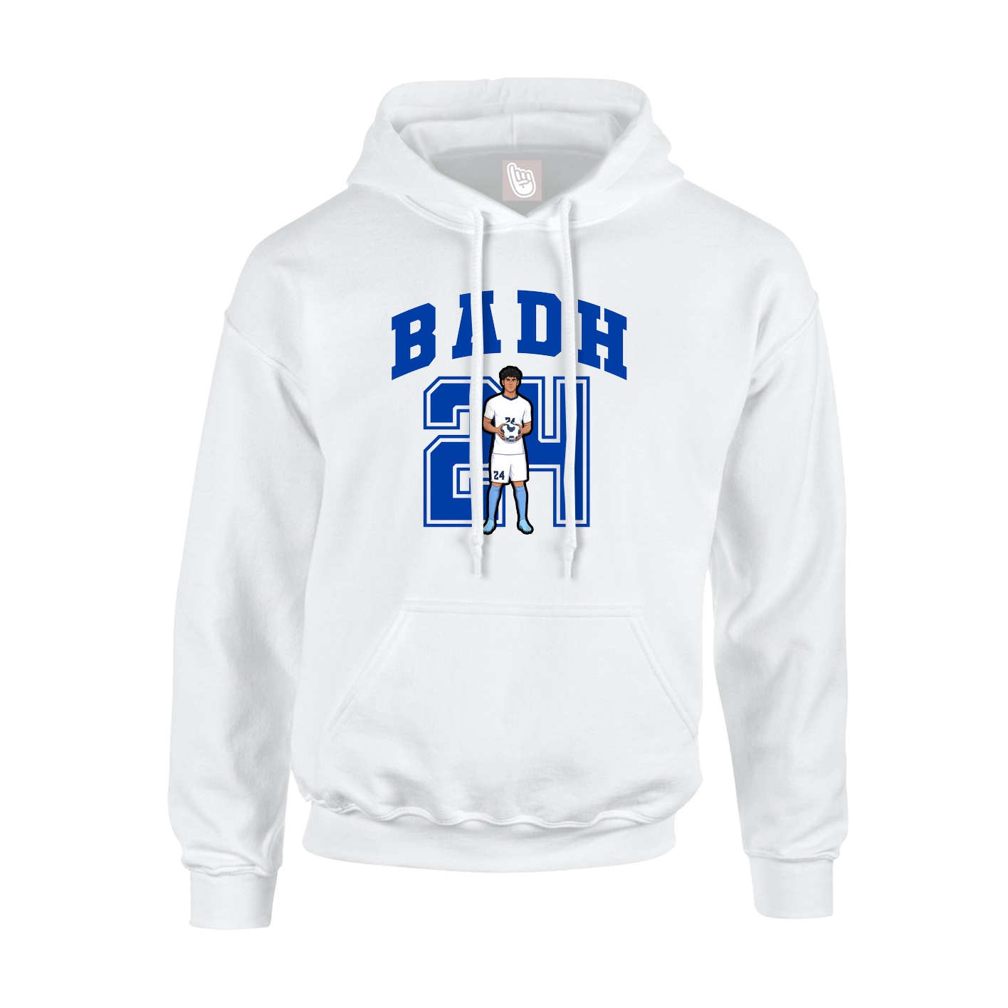 Youth Hoodie — Number in White