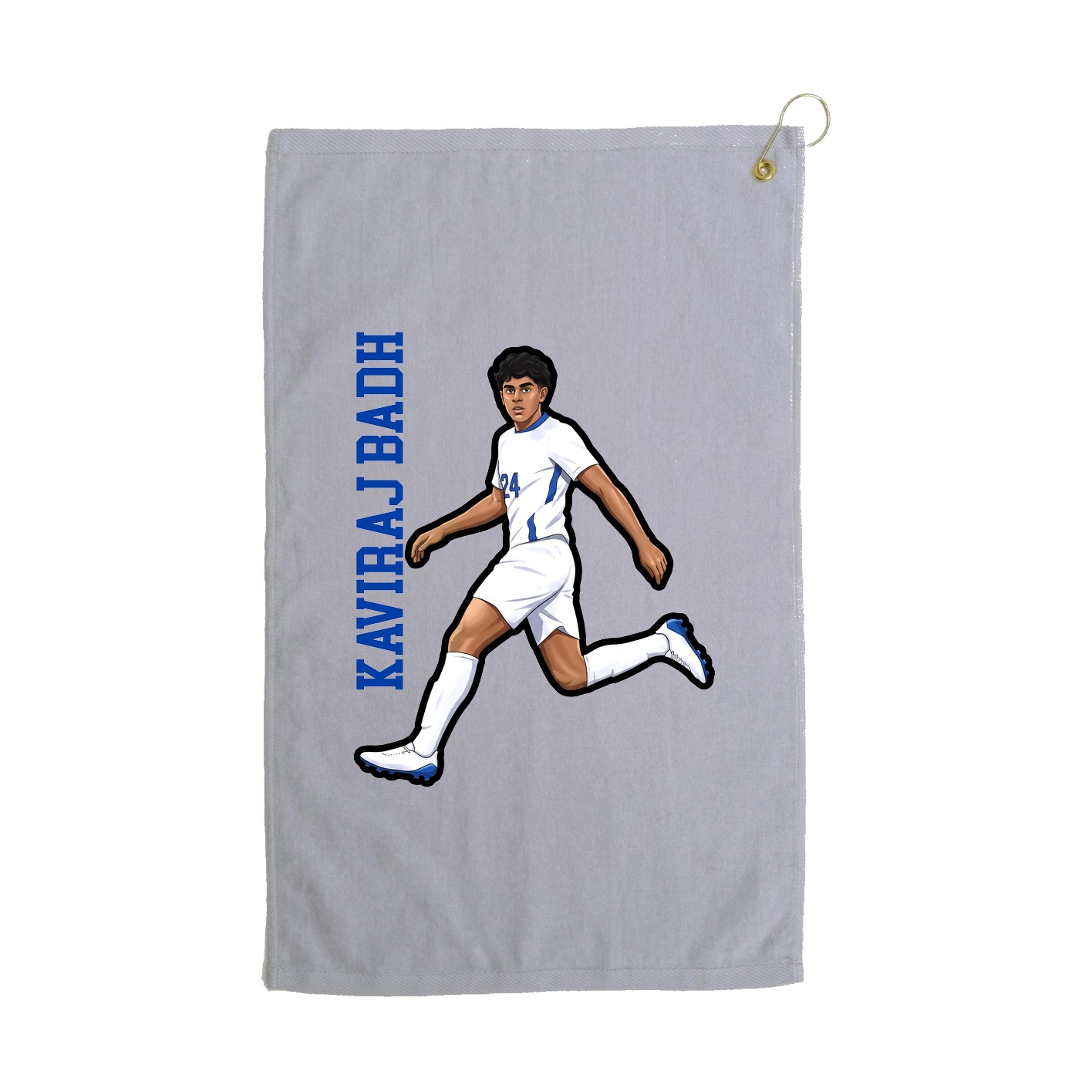 Golf Towel — Name Vertical in Grey