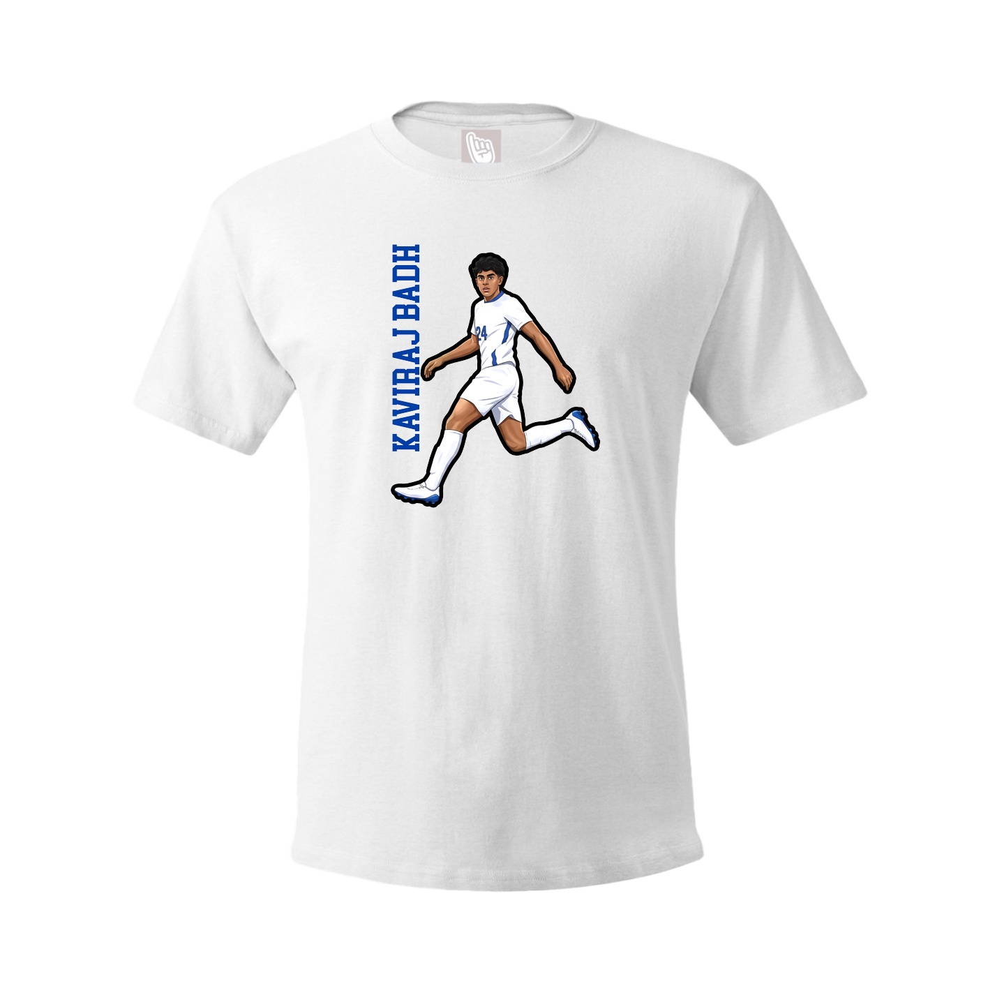Youth Tee — Name Vertical in White
