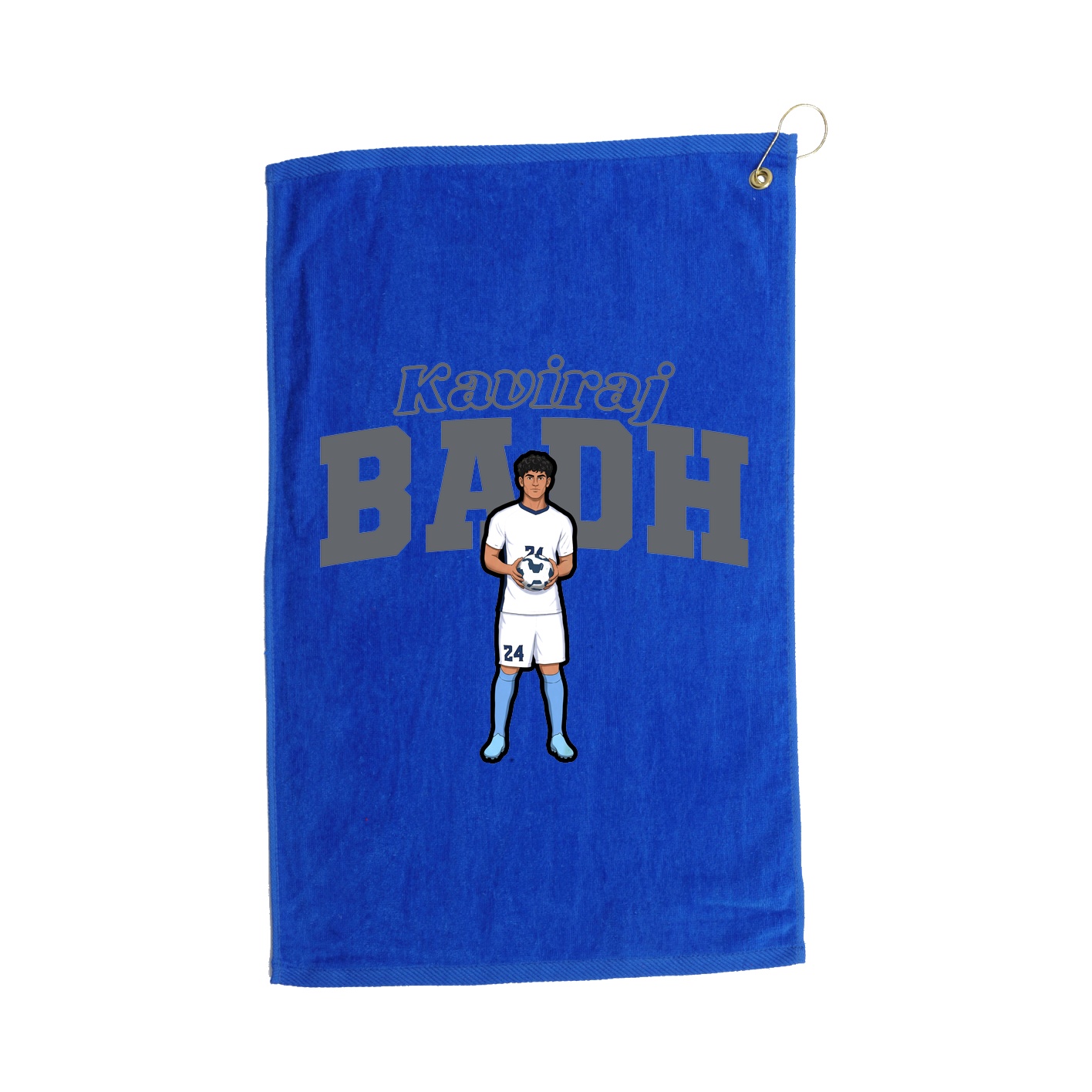 Golf Towel — Name Arch in Royal