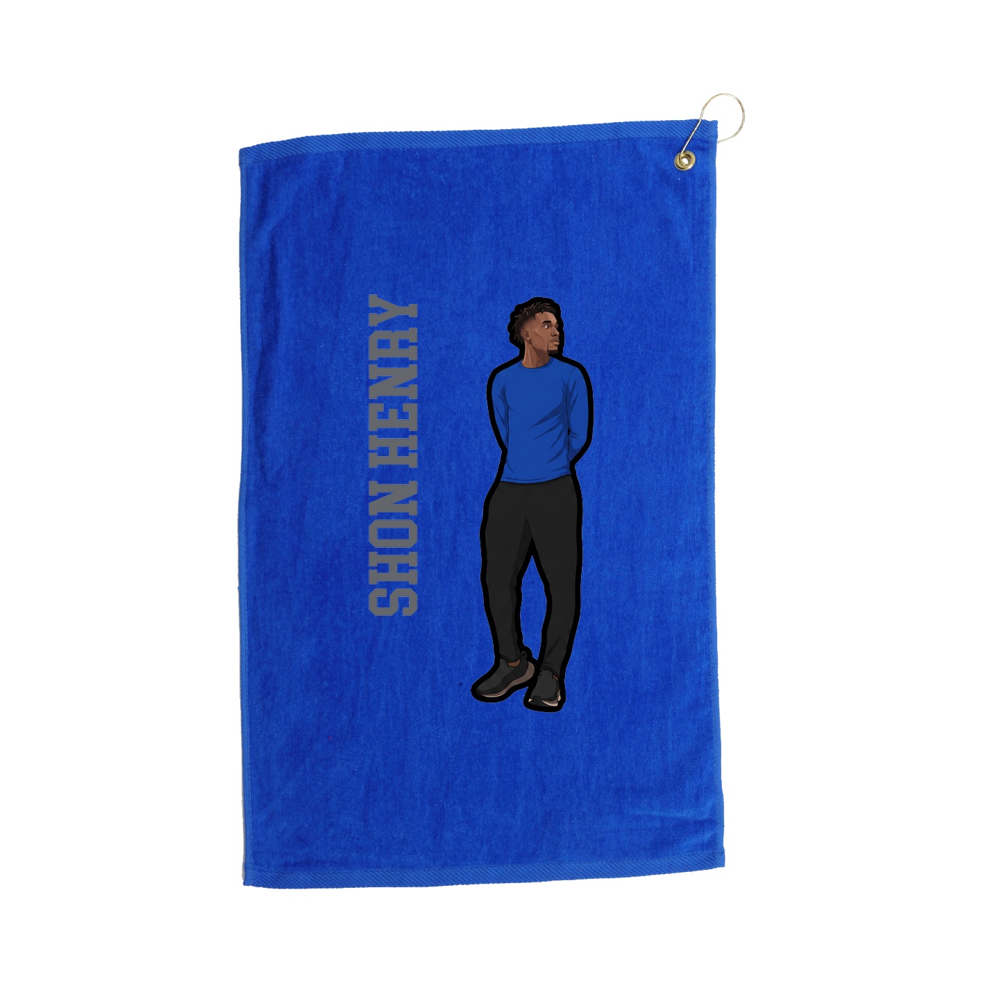 Golf Towel — Name Vertical in Royal