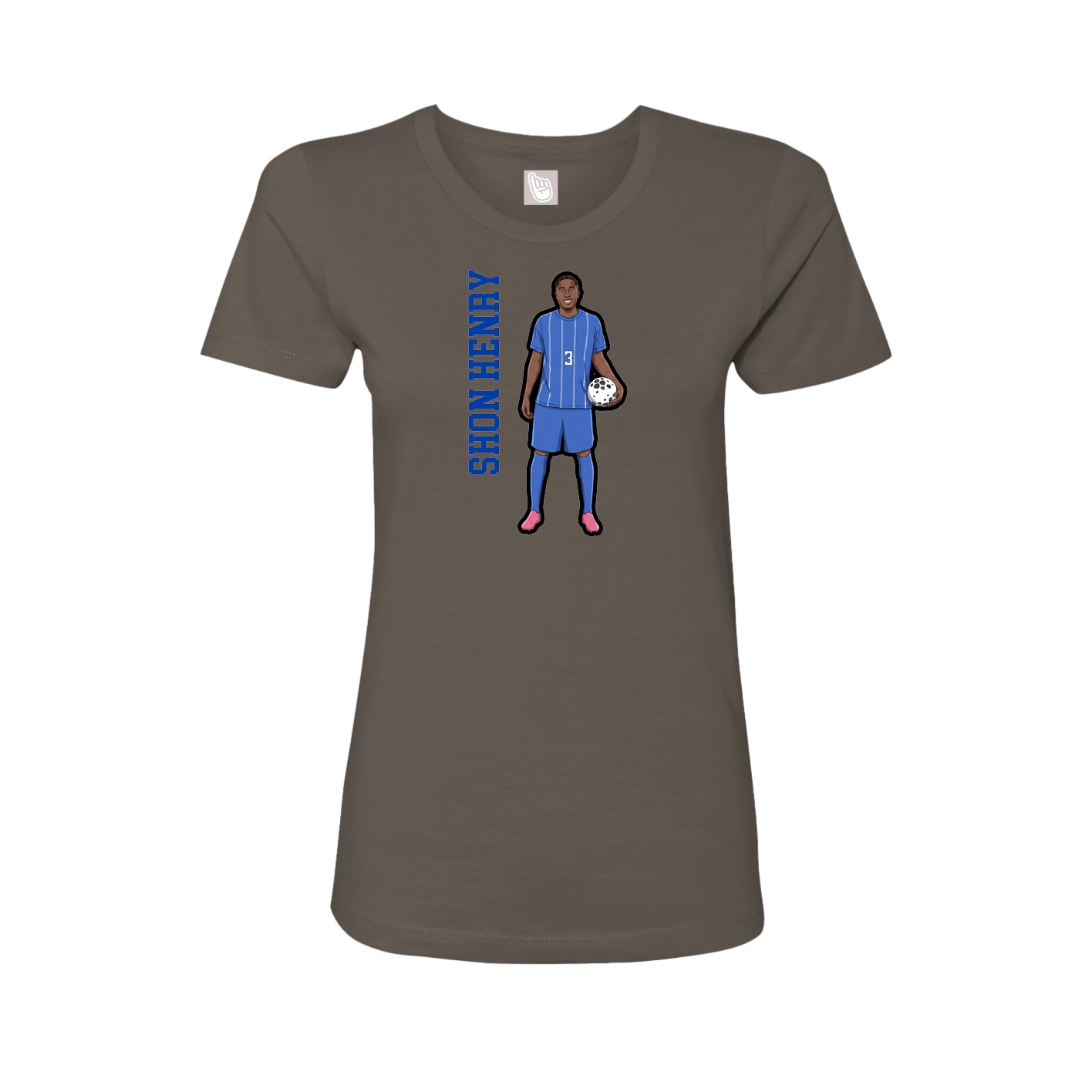 Fitted Women's Tee — Name Vertical in Grey