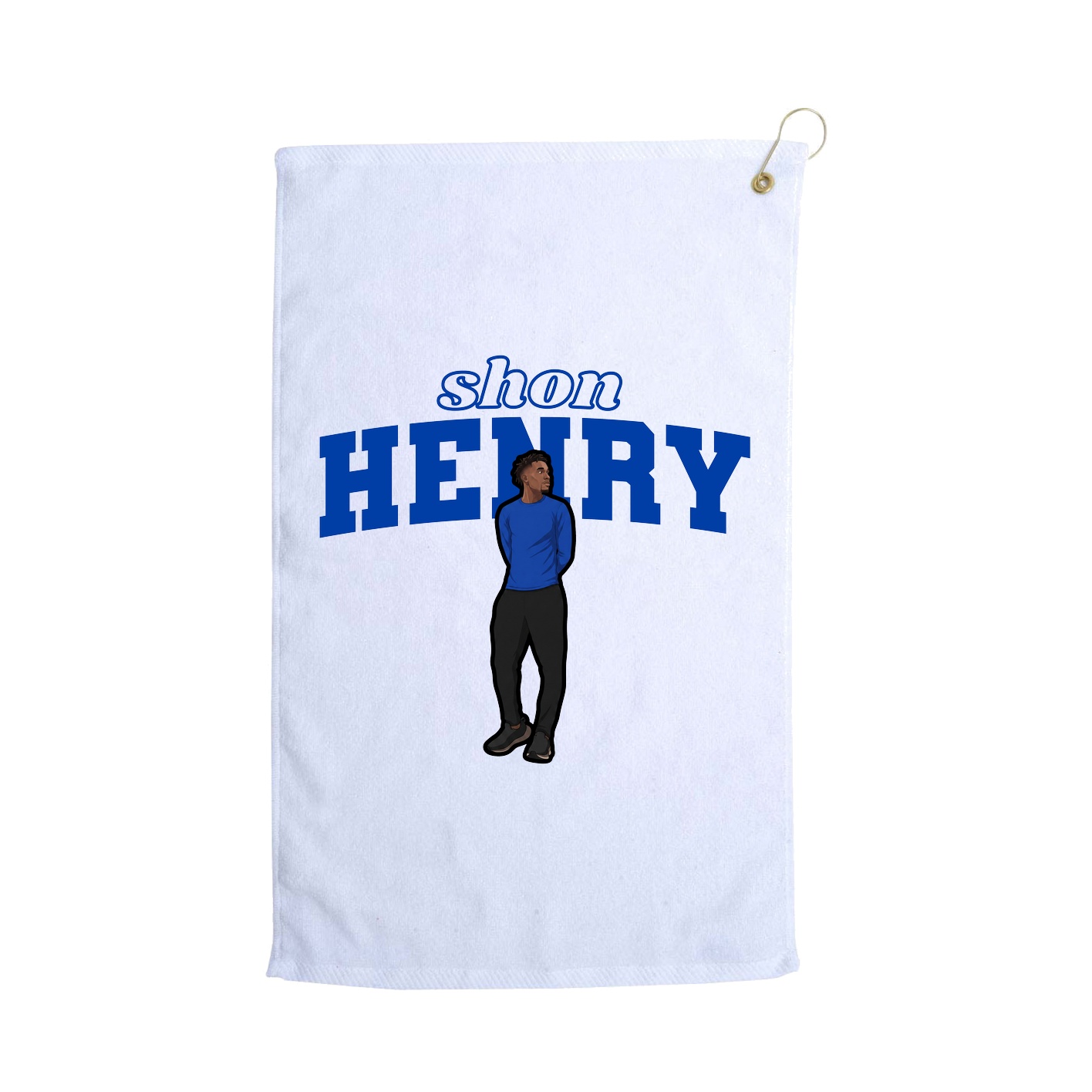 Golf Towel — Name Arch in White