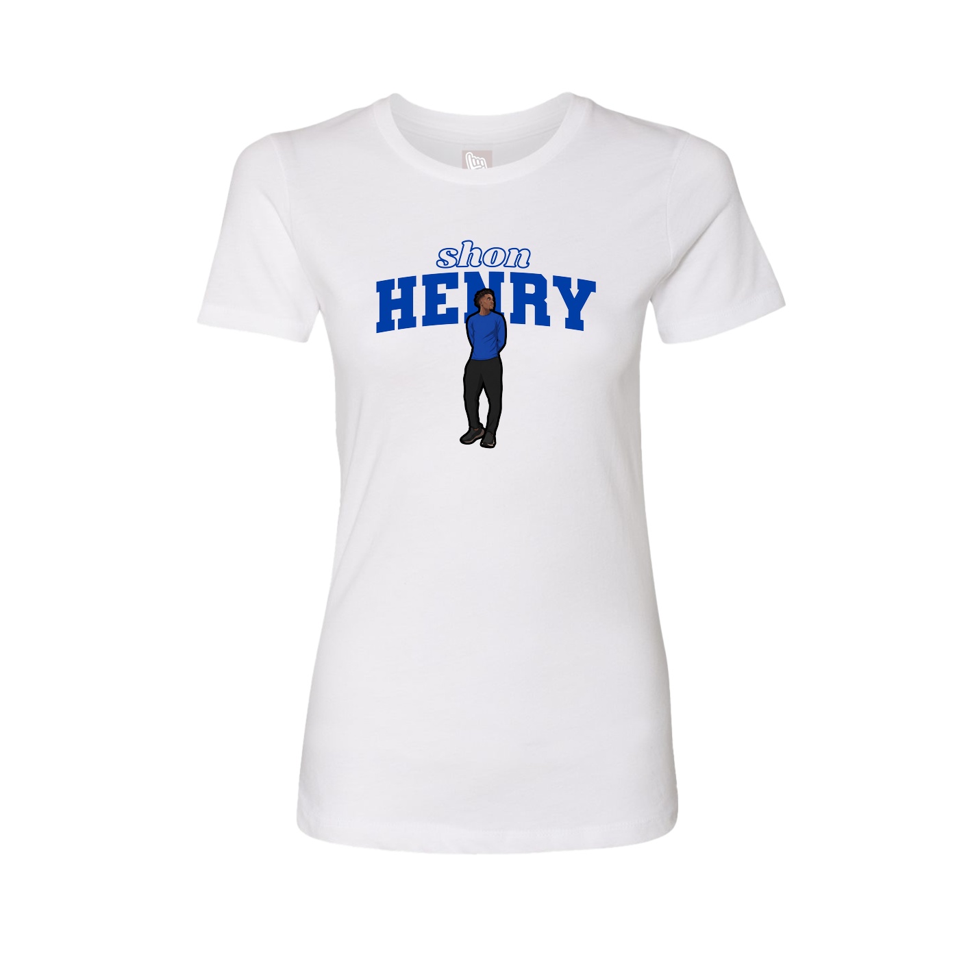Fitted Women's Tee — Name Arch in White