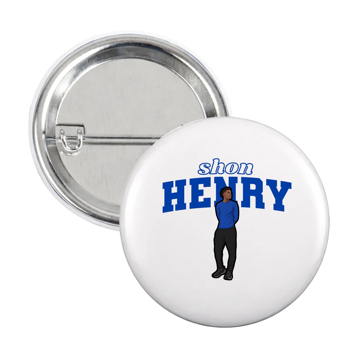 Game Day Button — Name Arch in White