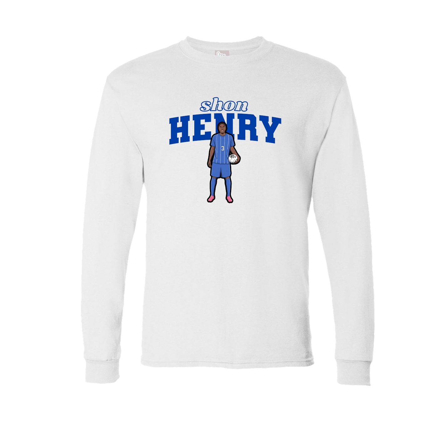 Long Sleeve Tee — Name Arch in White