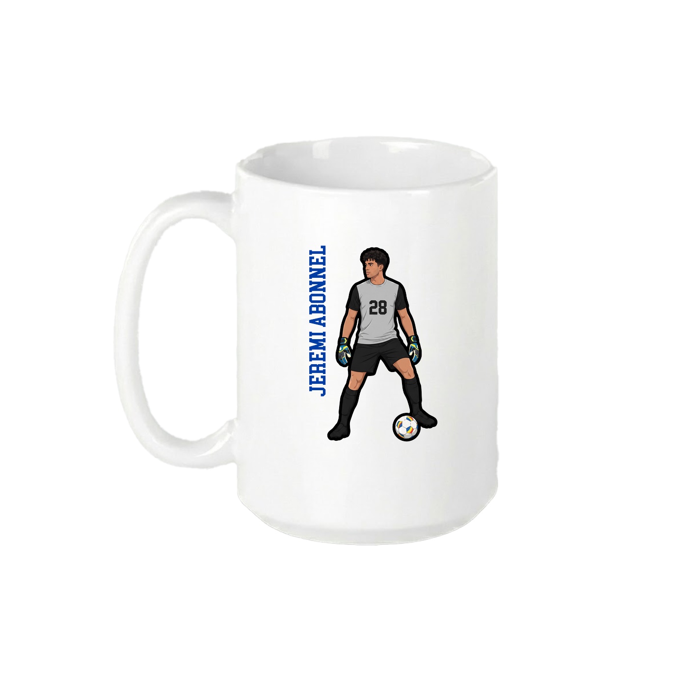 15oz Coffee Mug — Name Vertical in White