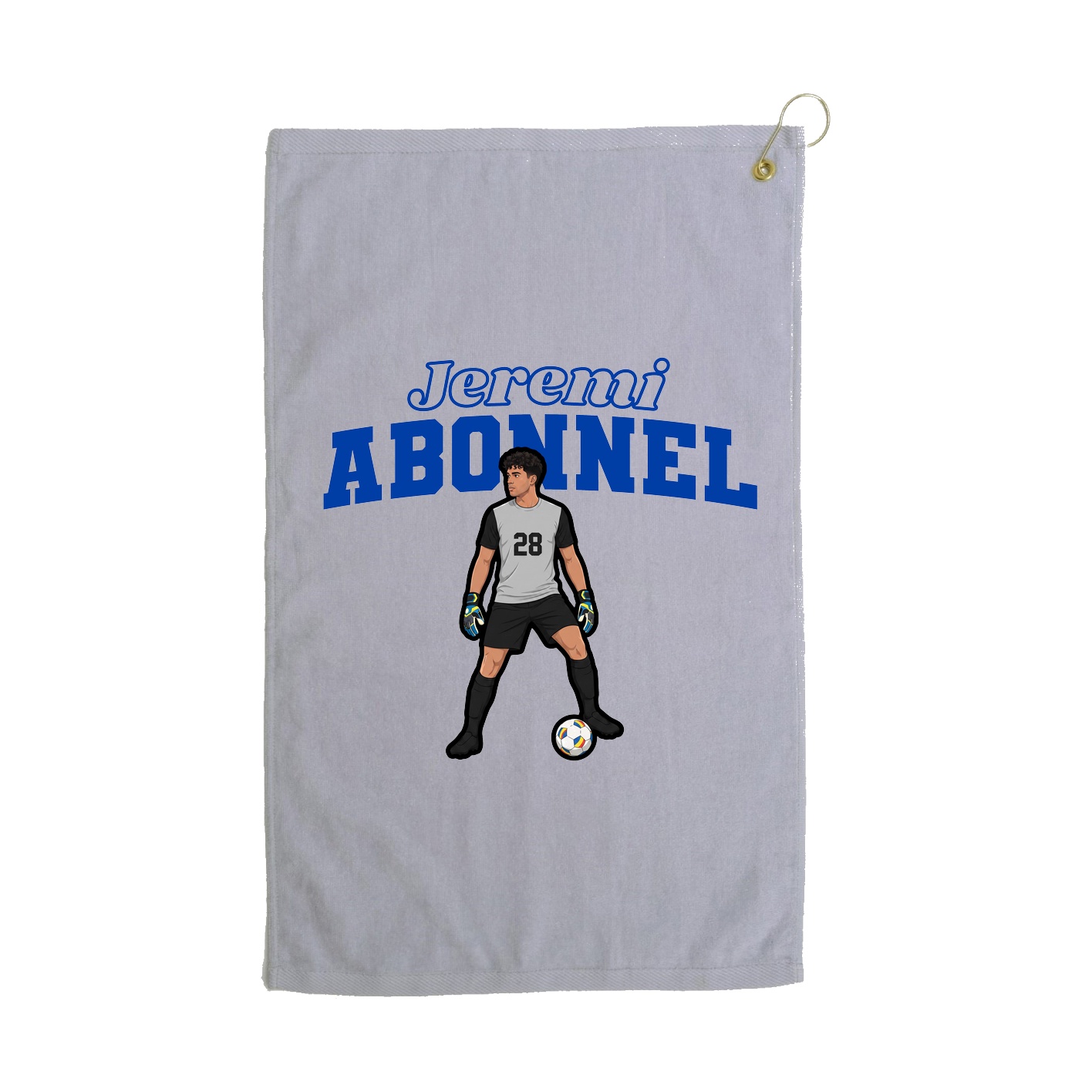 Golf Towel — Name Arch in Grey