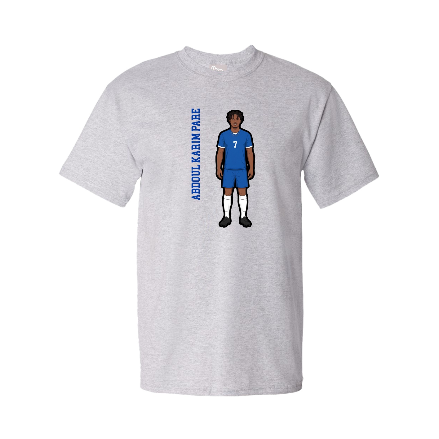 Youth Tee — Name Vertical in Grey
