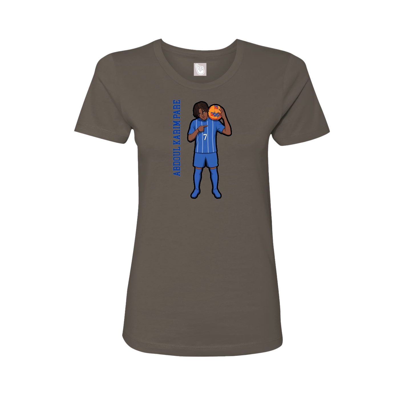 Fitted Women's Tee — Name Vertical in Grey