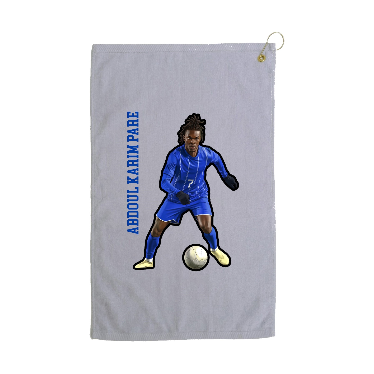 Golf Towel — Name Vertical in Grey