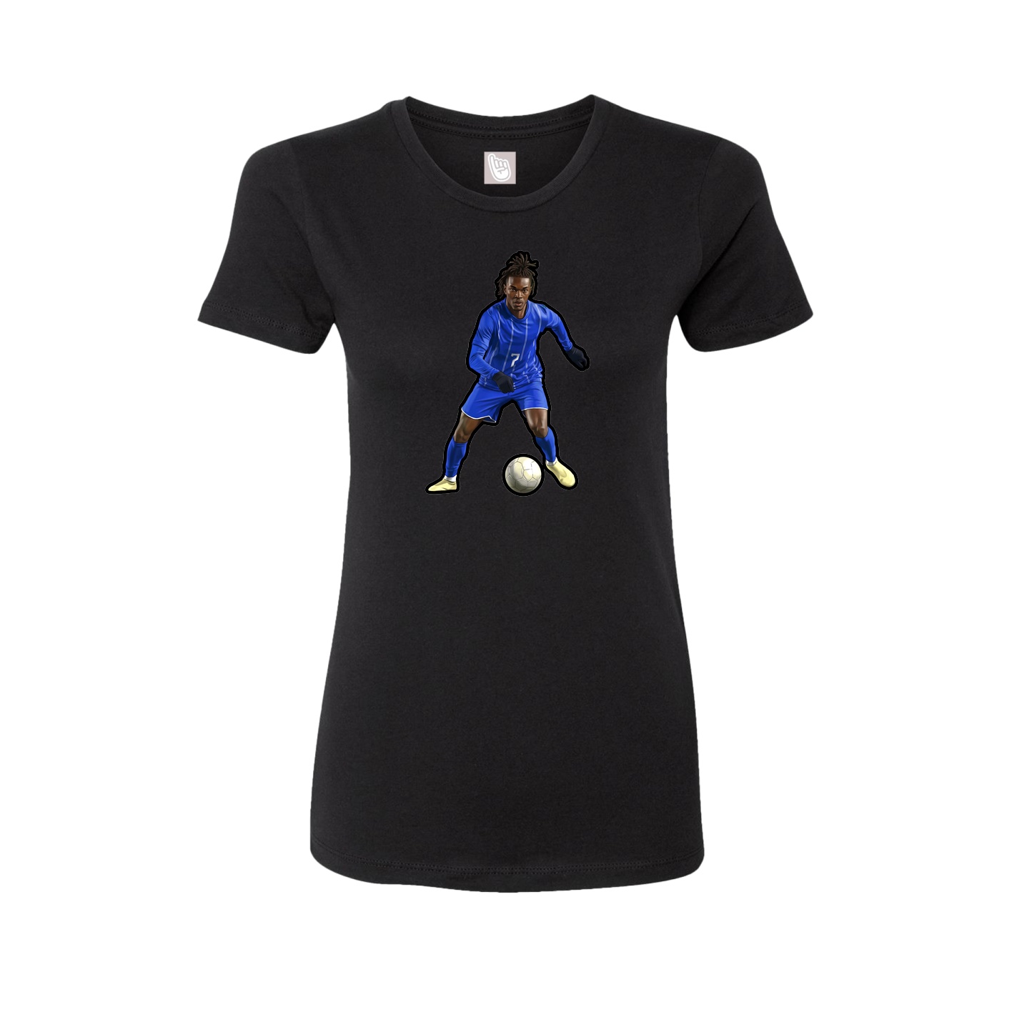 Fitted Women's Tee — Name Vertical in Black