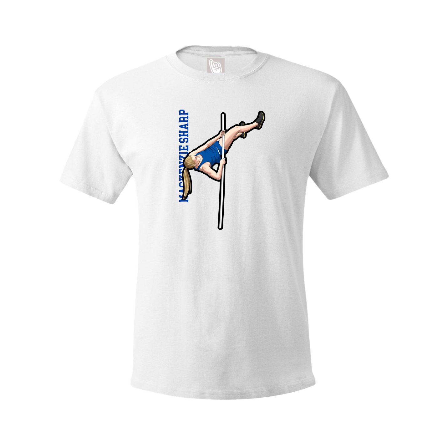 Tee — Name Vertical in White