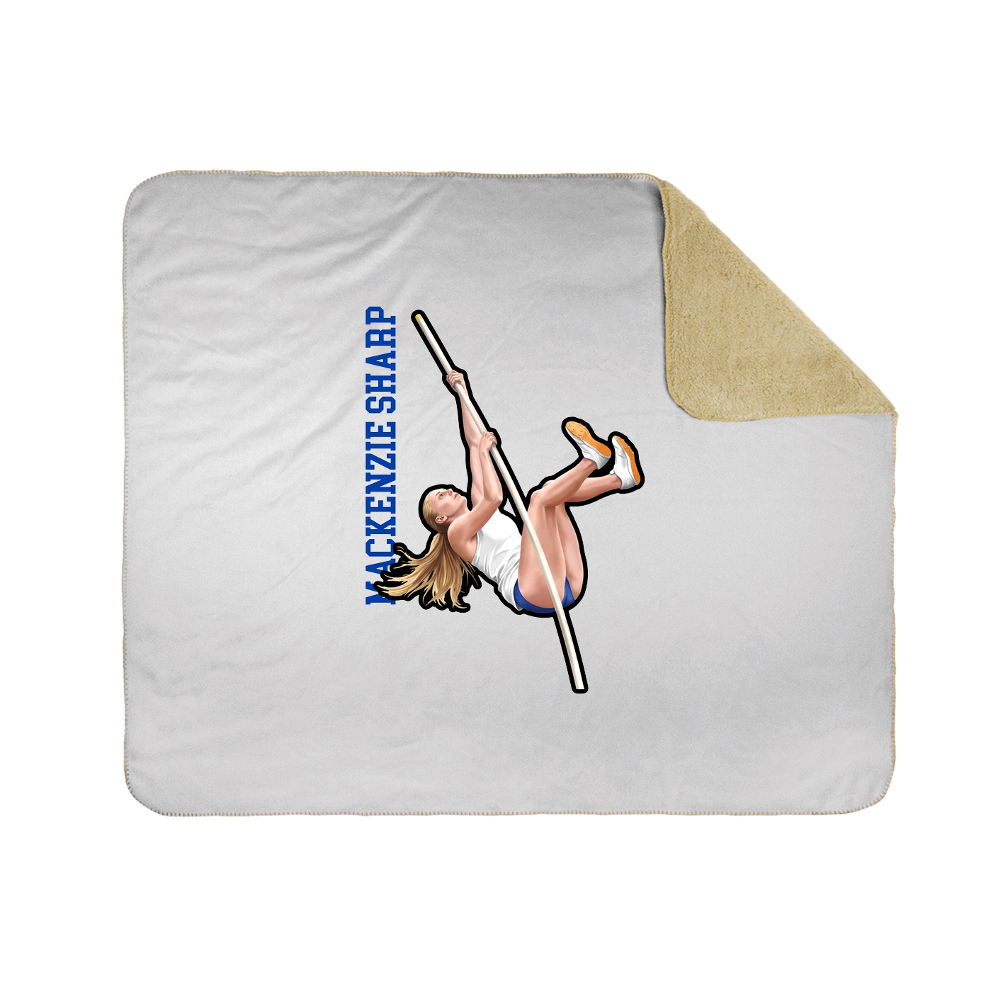 Throw Blanket — Name Vertical in White