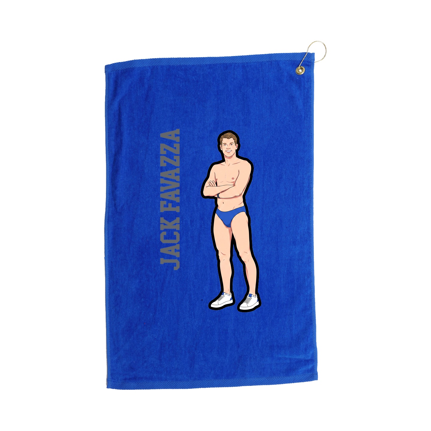 Golf Towel — Name Vertical in Royal