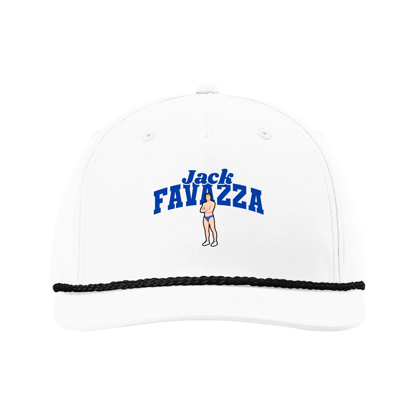 Five-Panel Classic Rope Cap — Signature Arch in White