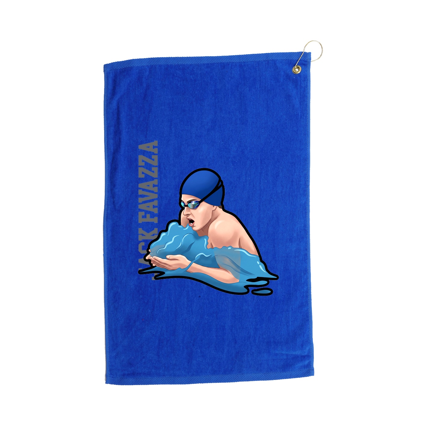 Golf Towel — Name Vertical in Royal