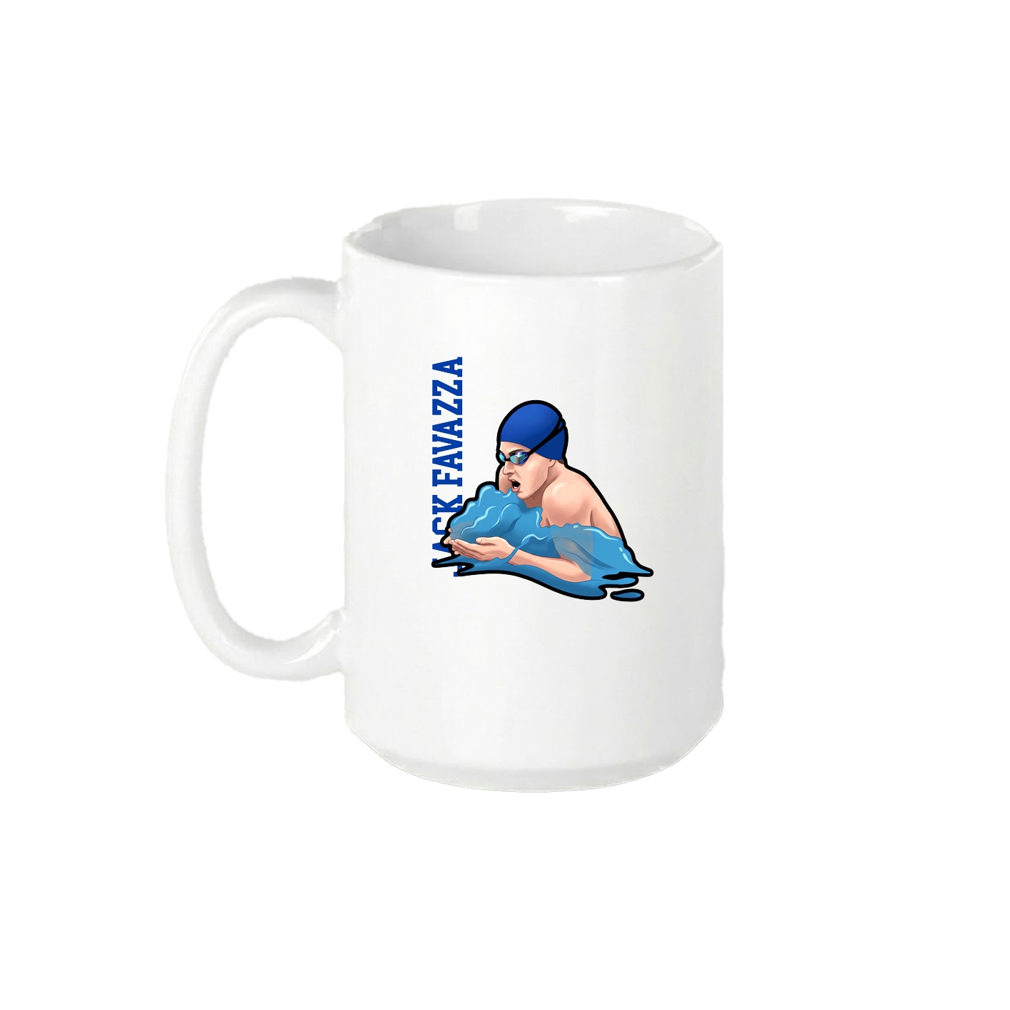 15oz Coffee Mug — Name Vertical in White