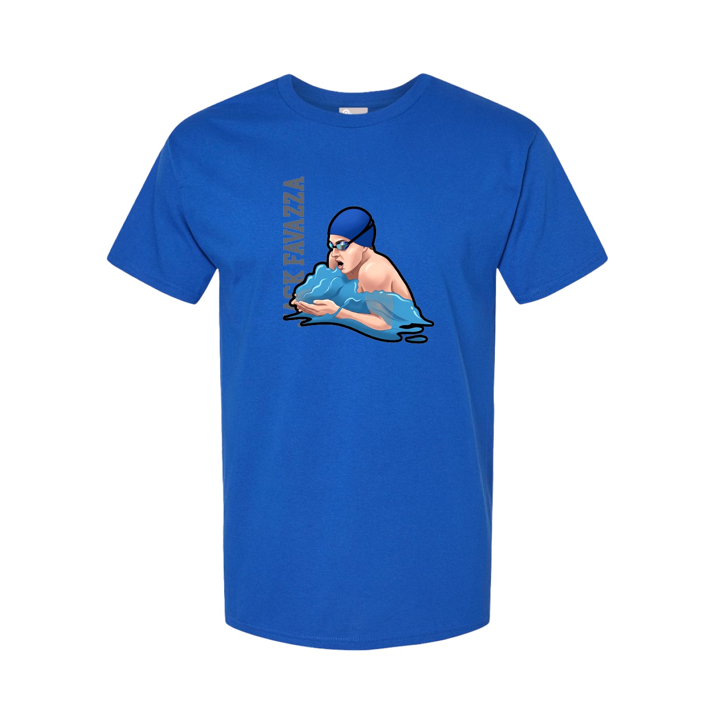 Youth Tee — Name Vertical in Royal