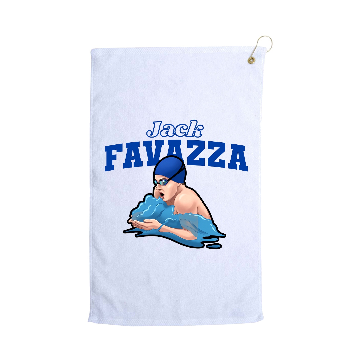 Golf Towel — Name Arch in White
