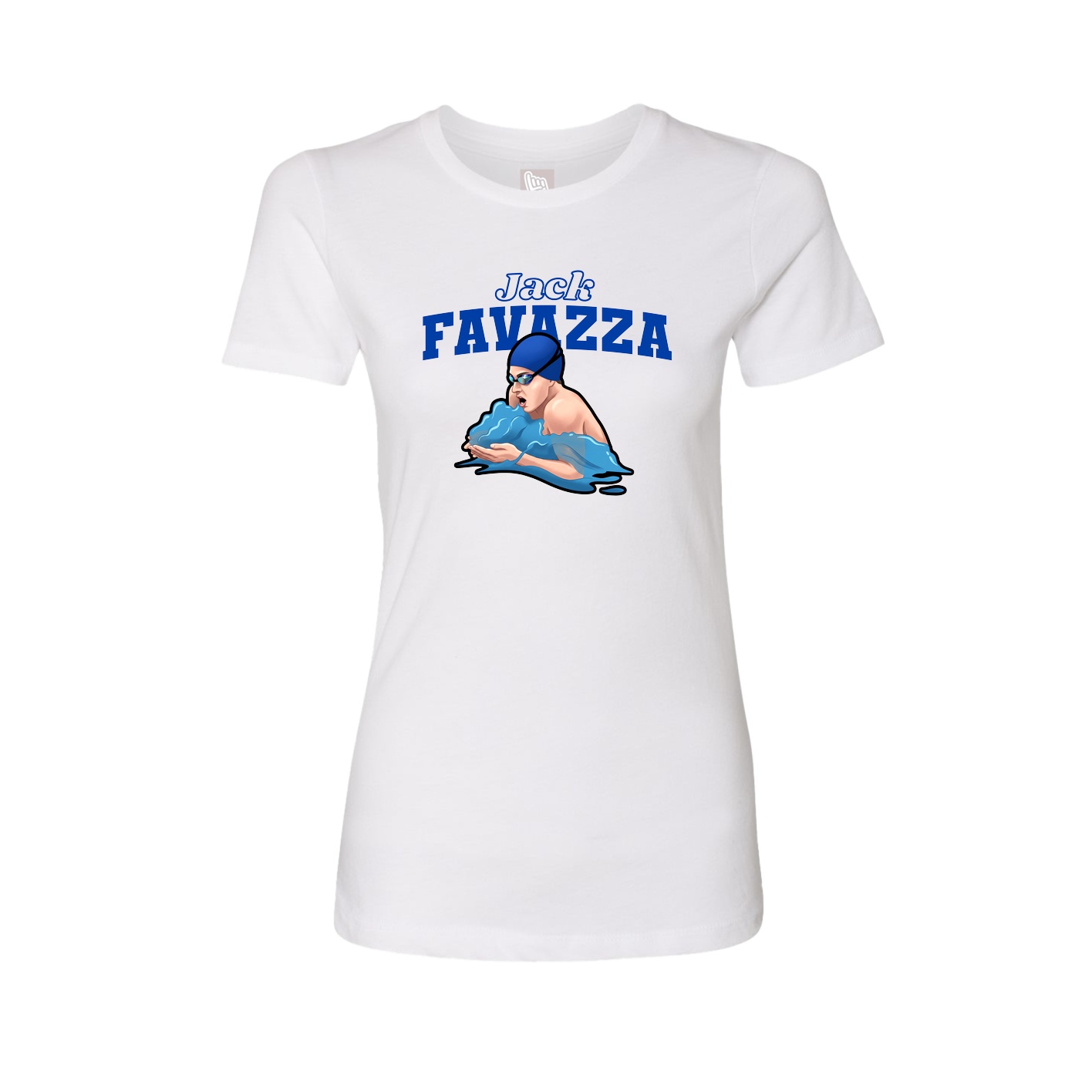 Fitted Women's Tee — Name Arch in White