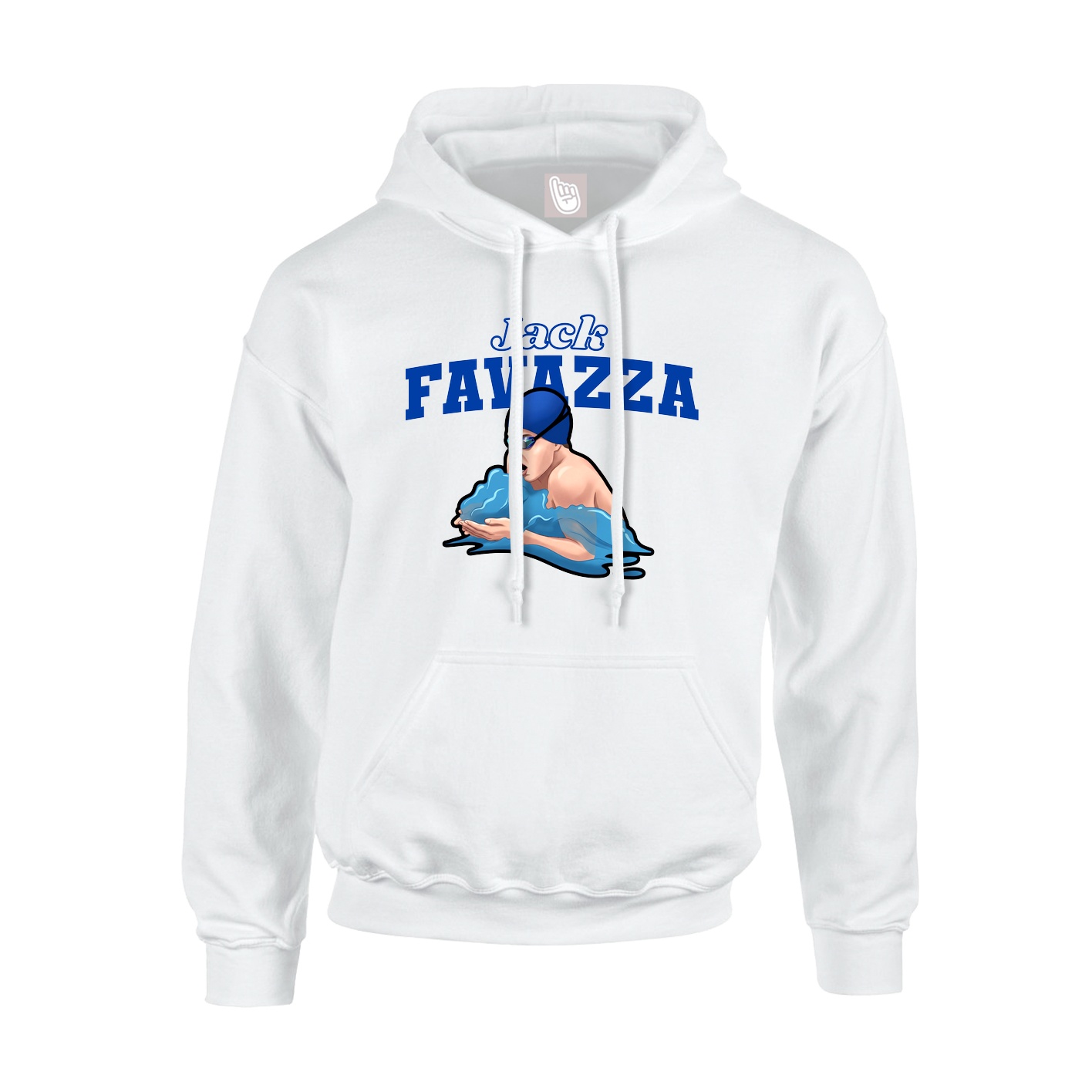Youth Hoodie — Name Arch in White