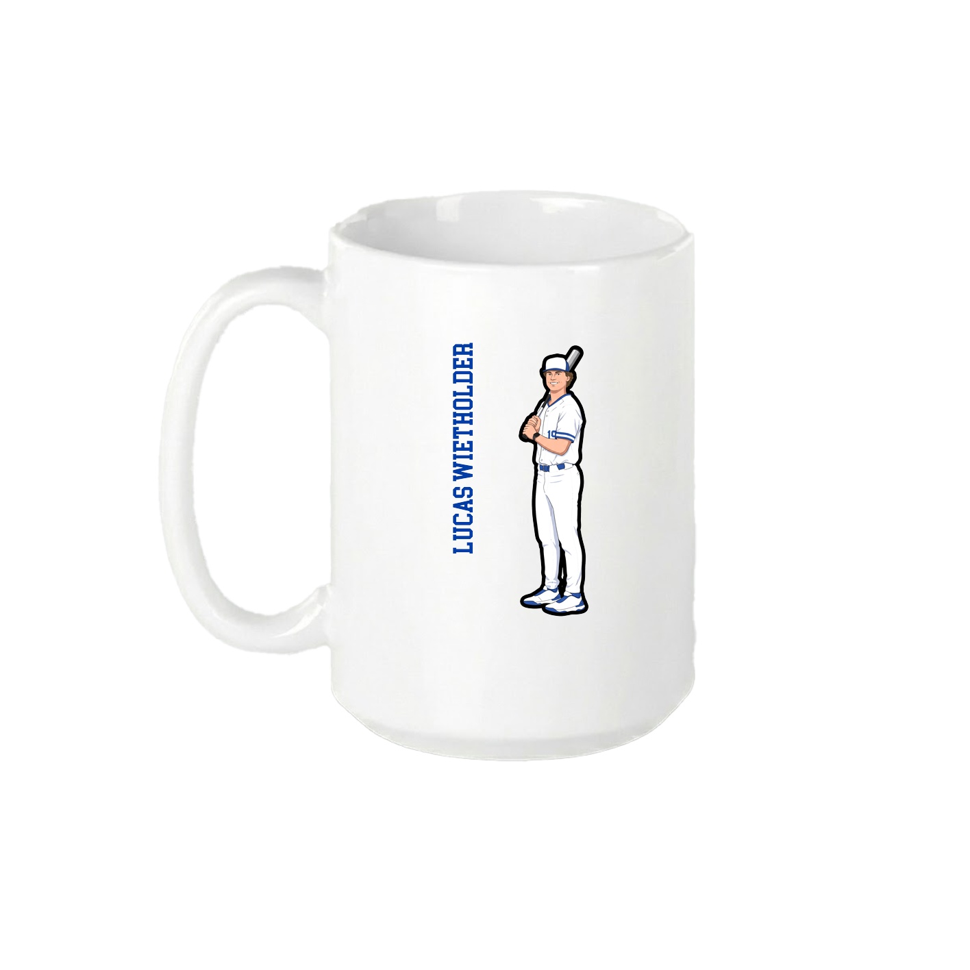 15oz Coffee Mug — Name Vertical in White