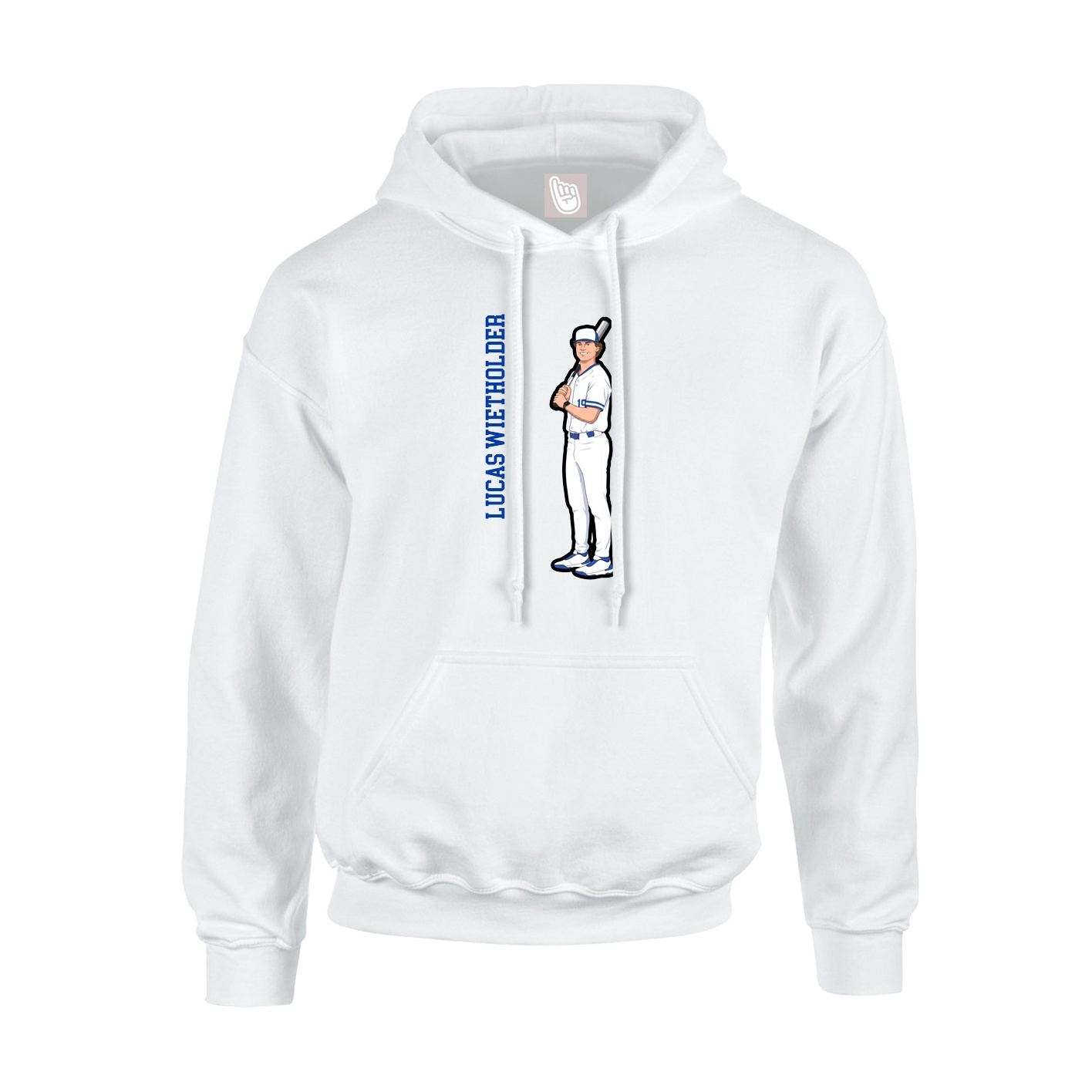 Youth Hoodie — Name Vertical in White