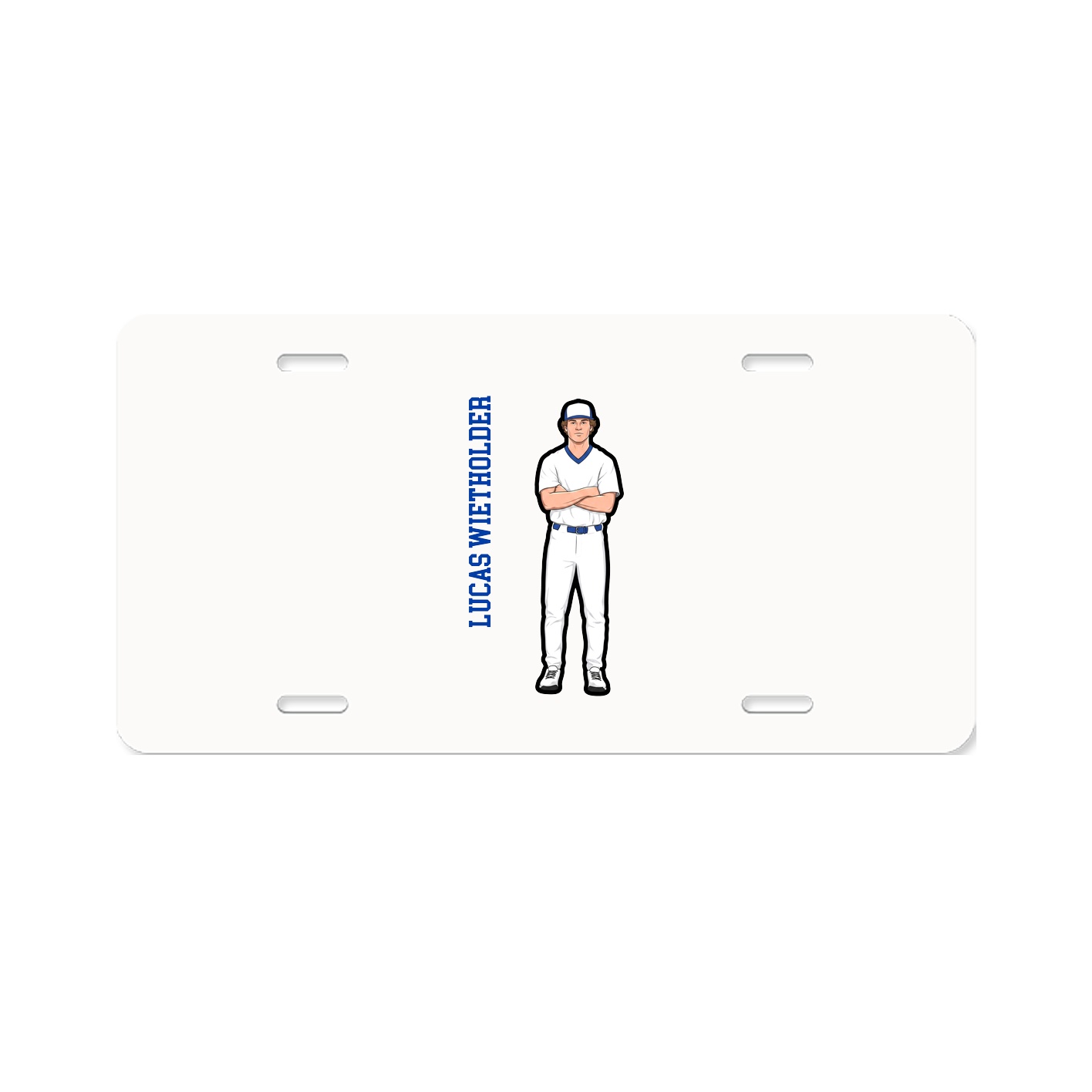 License Plate — Name Vertical in Classic