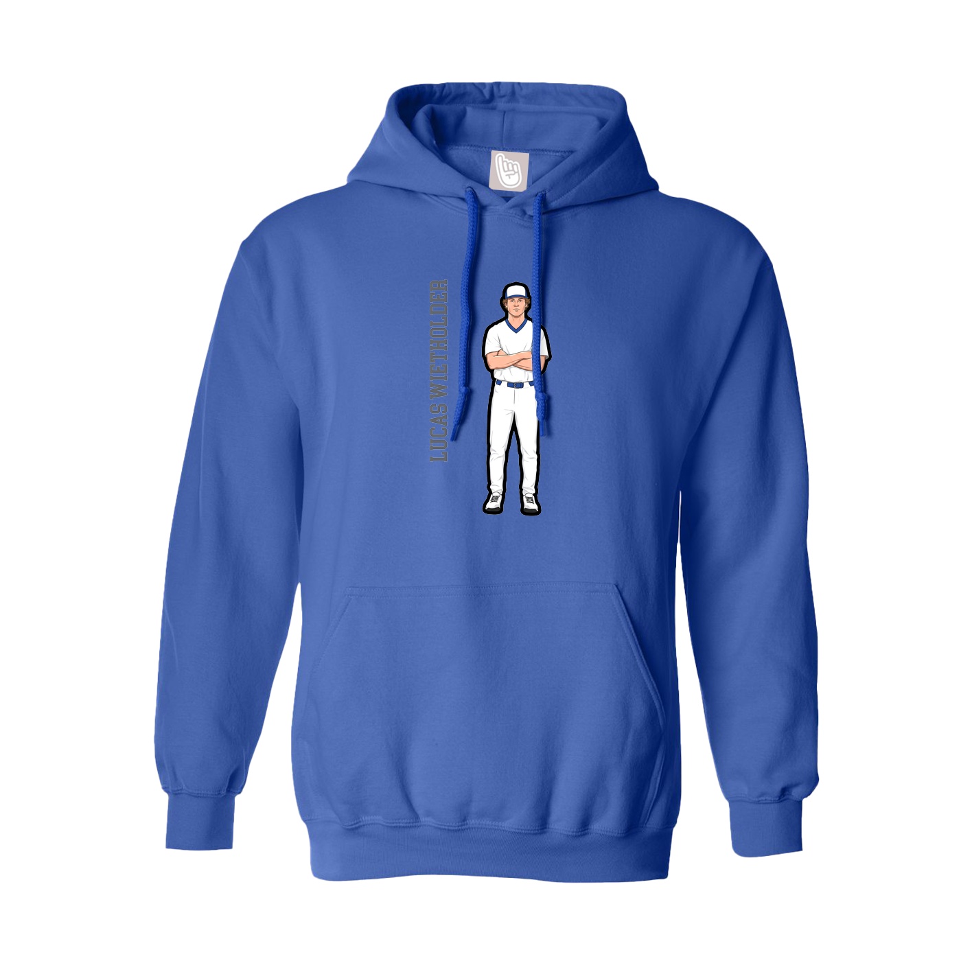 Youth Hoodie — Name Vertical in Royal