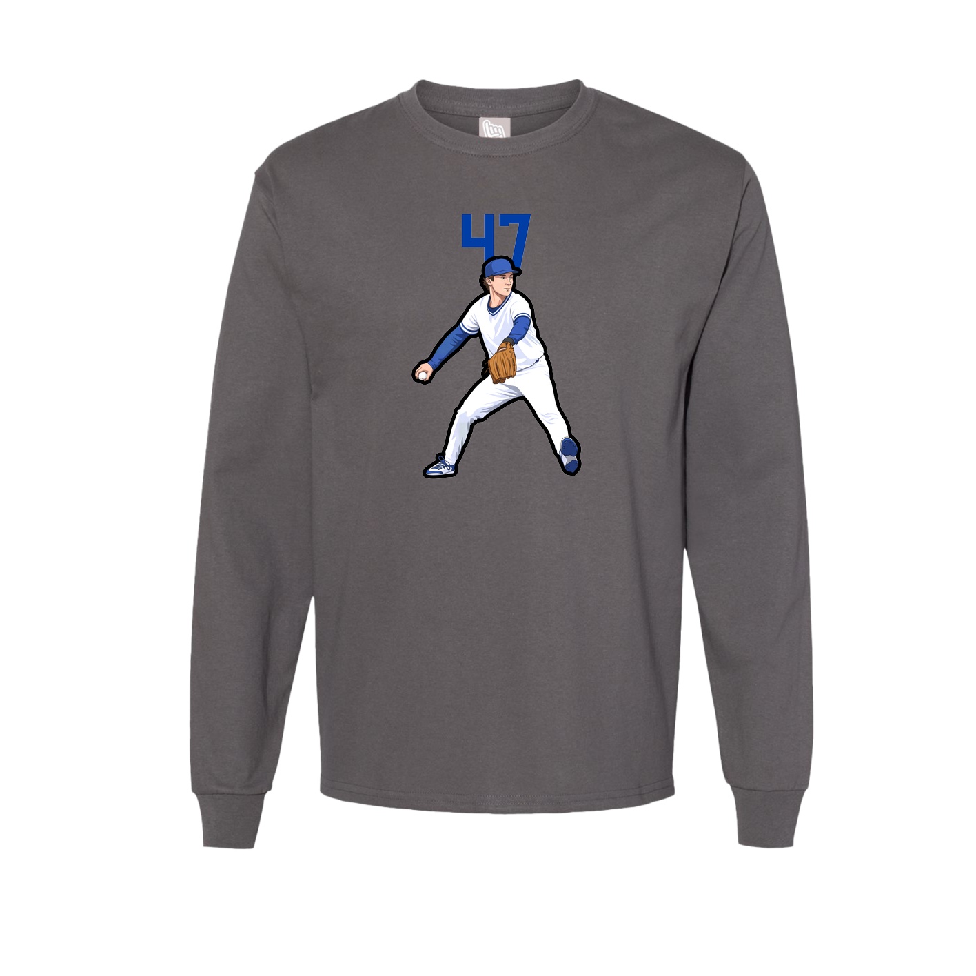 Long Sleeve Tee — Number Top in Grey