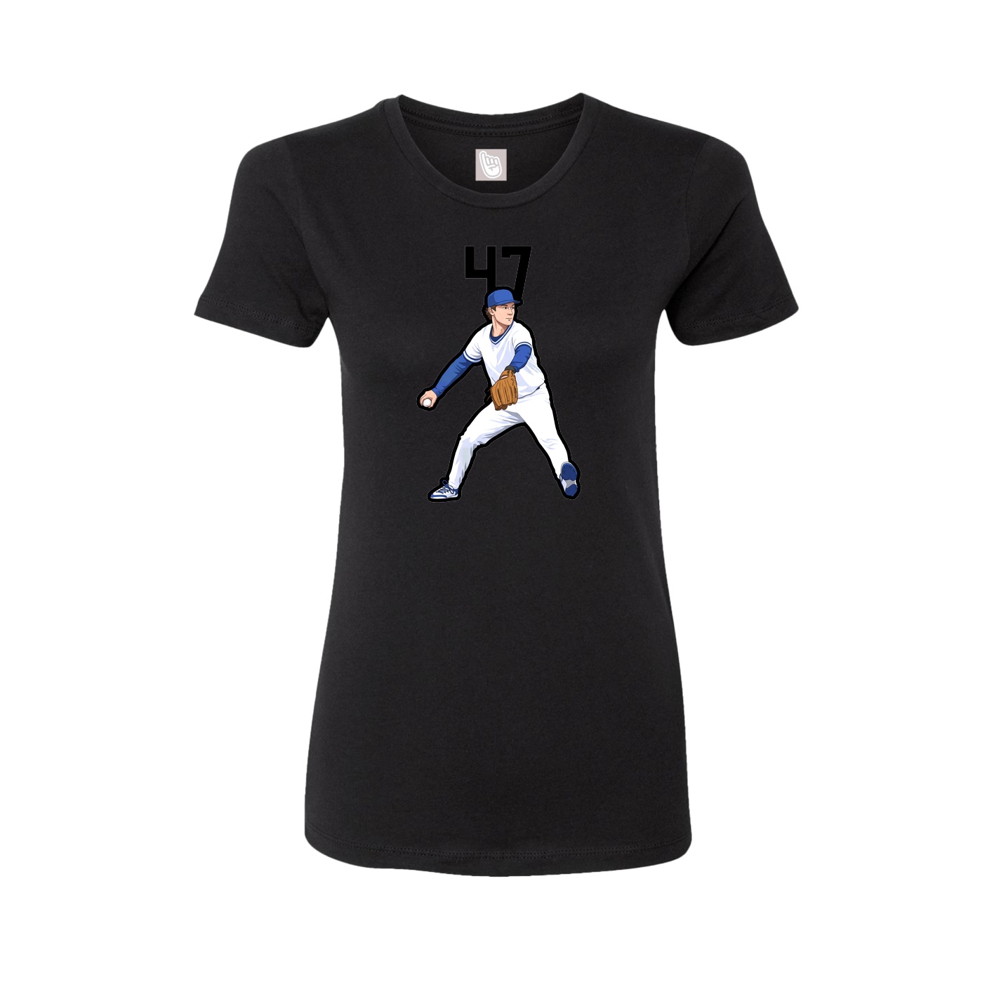 Fitted Women's Tee — Number Top in Black