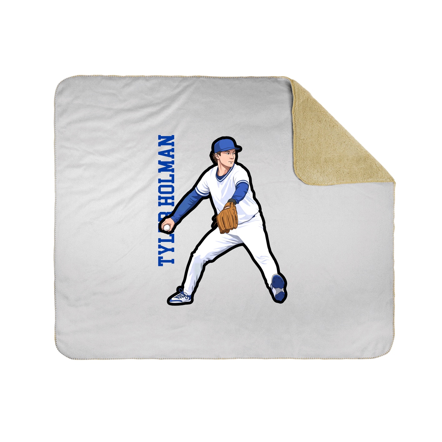 Throw Blanket — Name Vertical in White