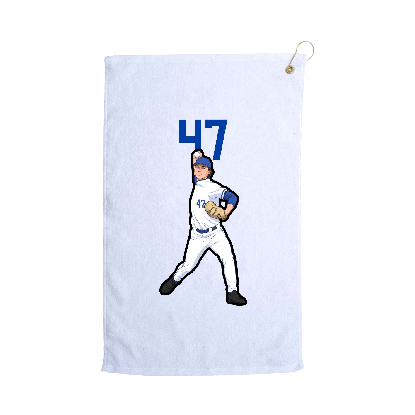 Golf Towel — Number Top in White