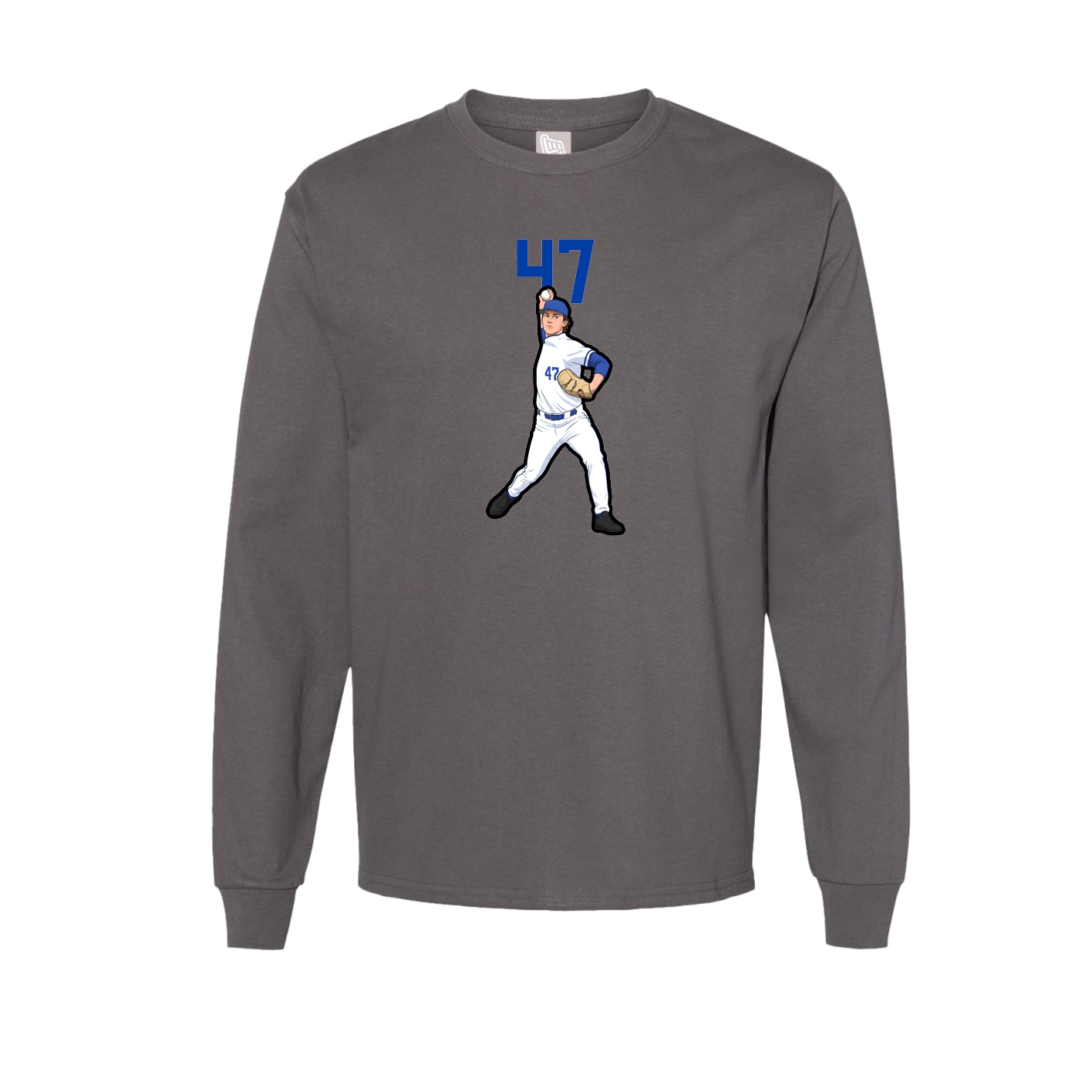 Long Sleeve Tee — Number Top in Grey