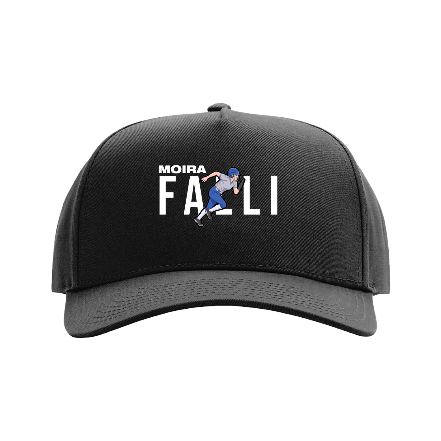 Full Fabric Five-Panel Champ Cap — Player Name in Black