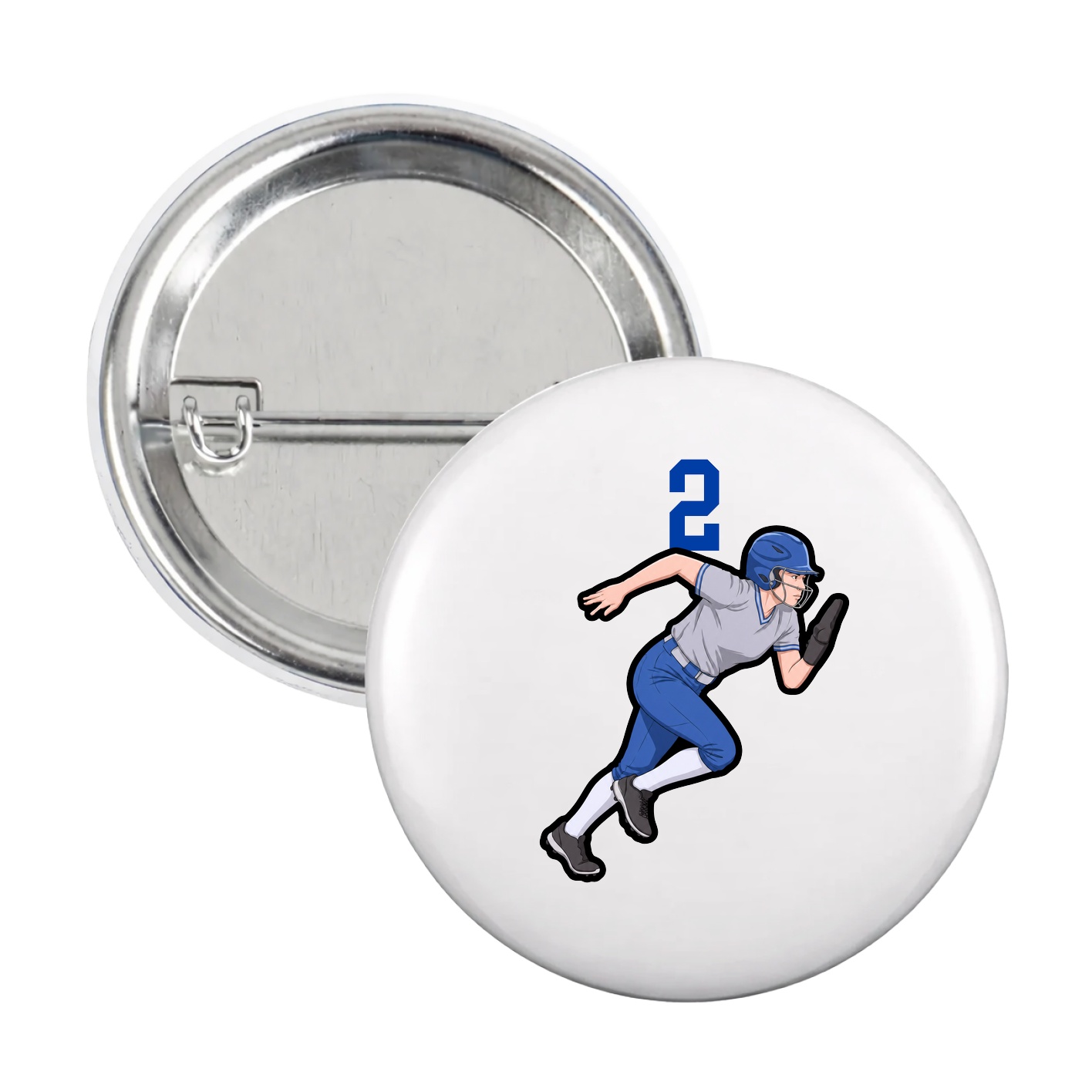 Game Day Button — Number Top in White