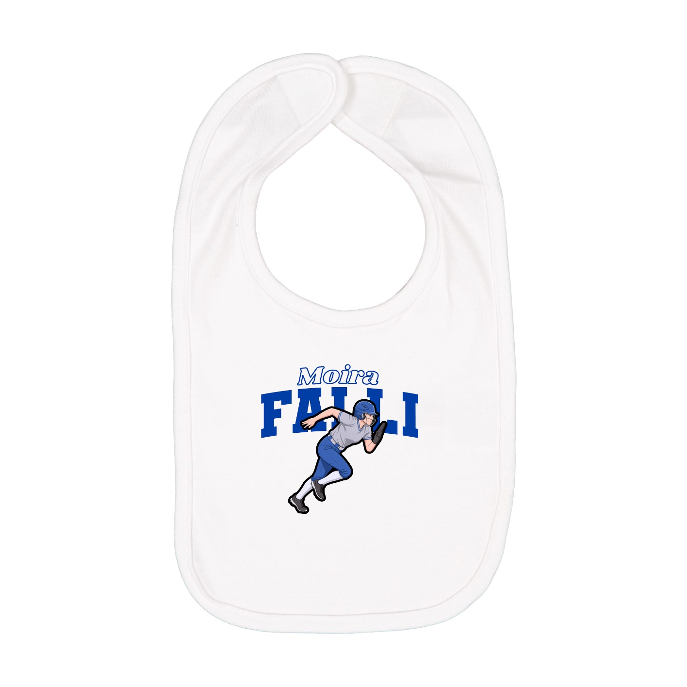 Infant Bib — Name Arch in White