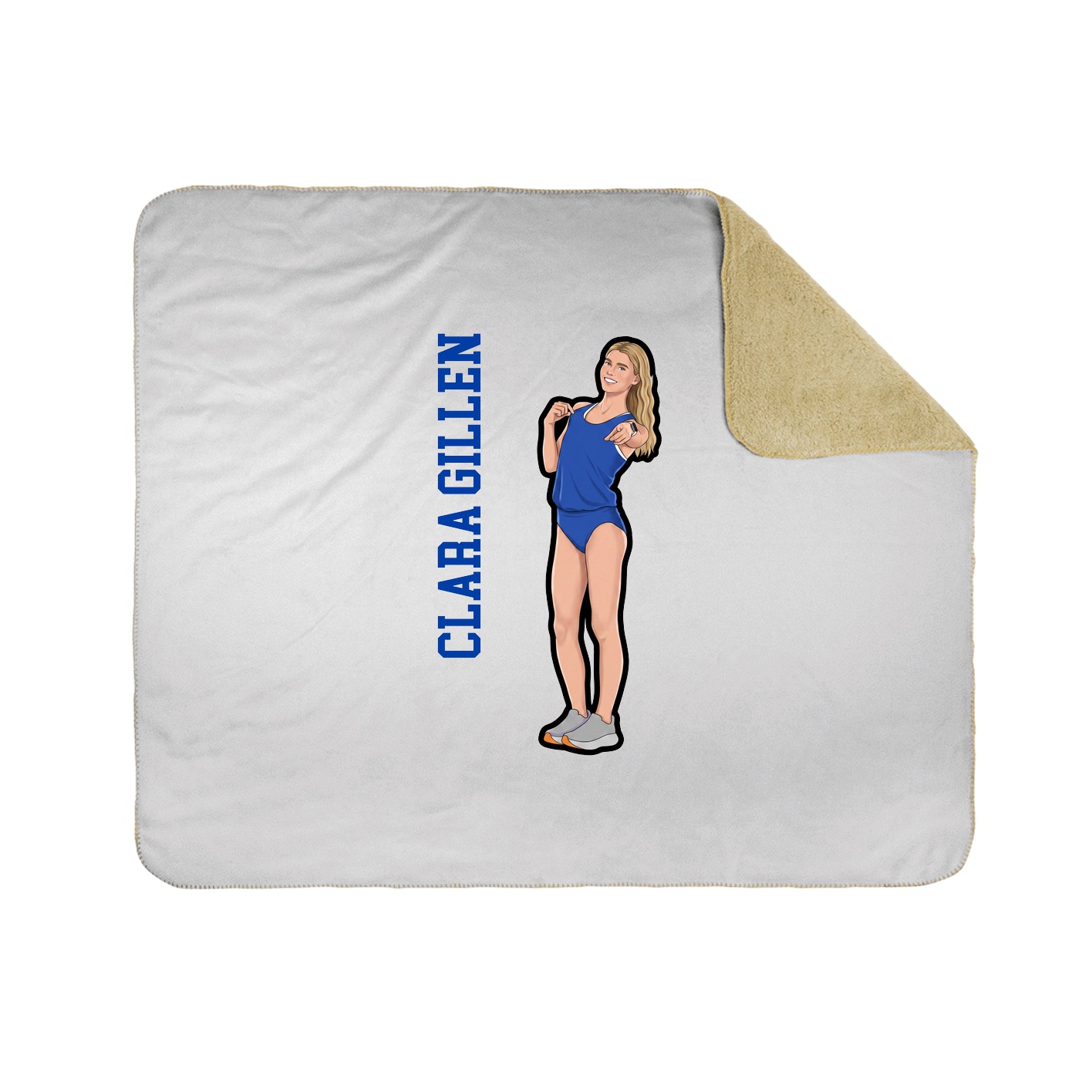 Throw Blanket — Name Vertical in White