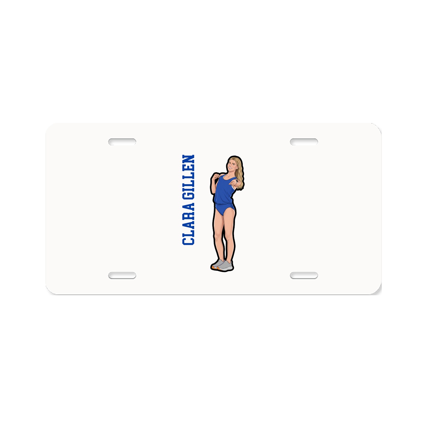 License Plate — Name Vertical in Classic