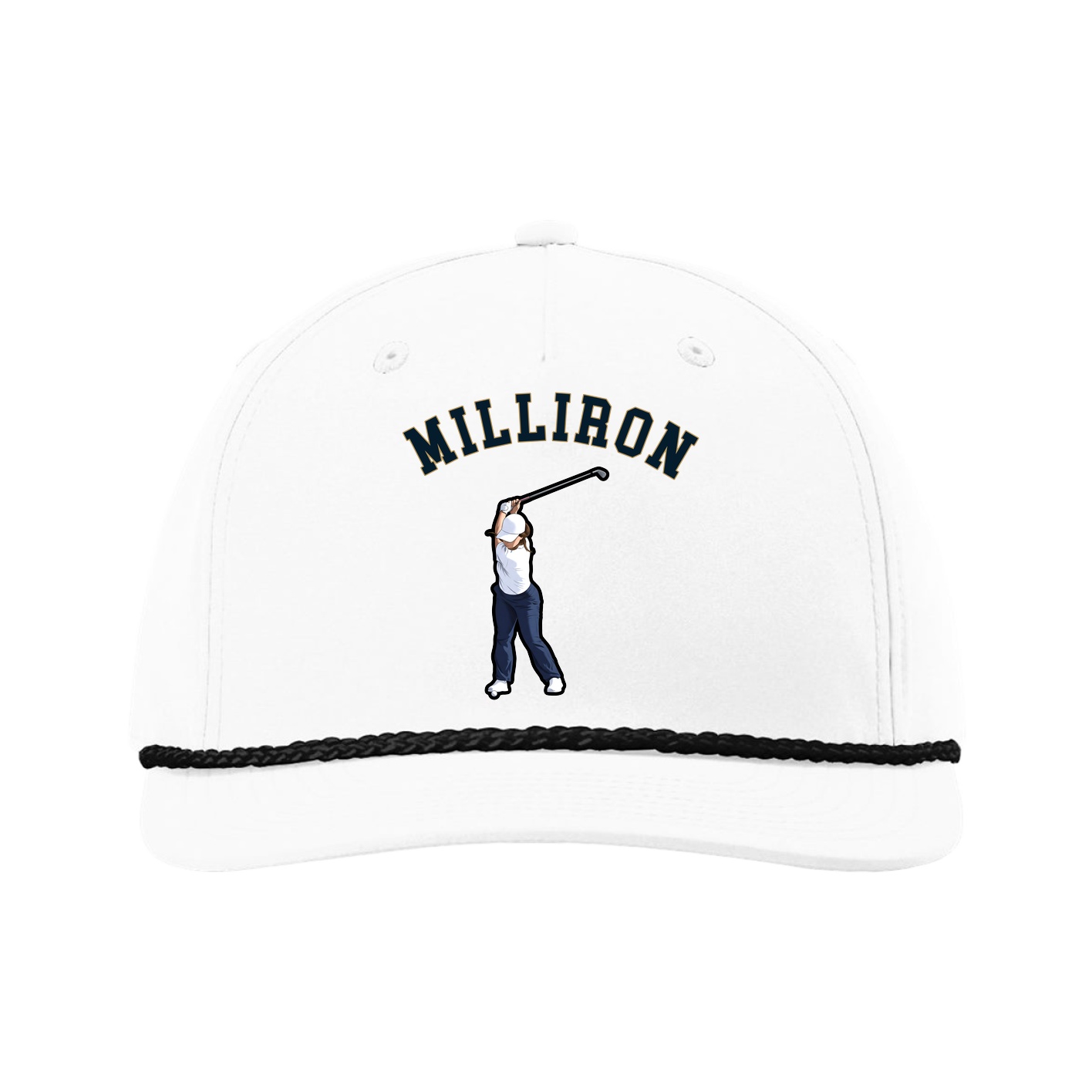 Five-Panel Classic Rope Cap — Shirsey Arch in White