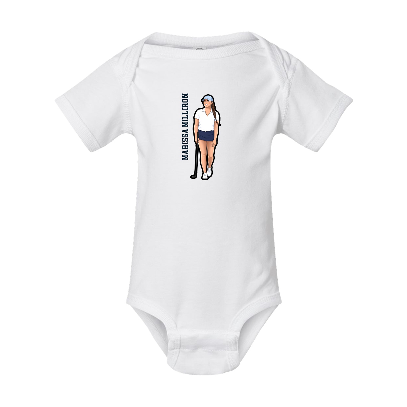Baby Onesie — Name Vertical in White