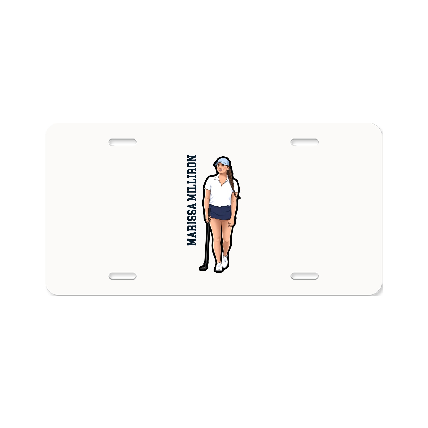 License Plate — Name Vertical in Classic