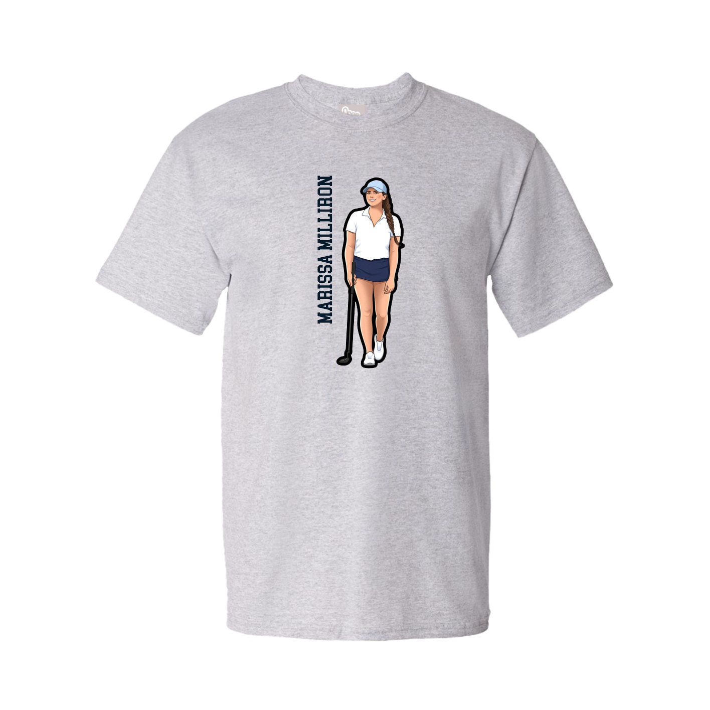 Youth Tee — Name Vertical in Grey