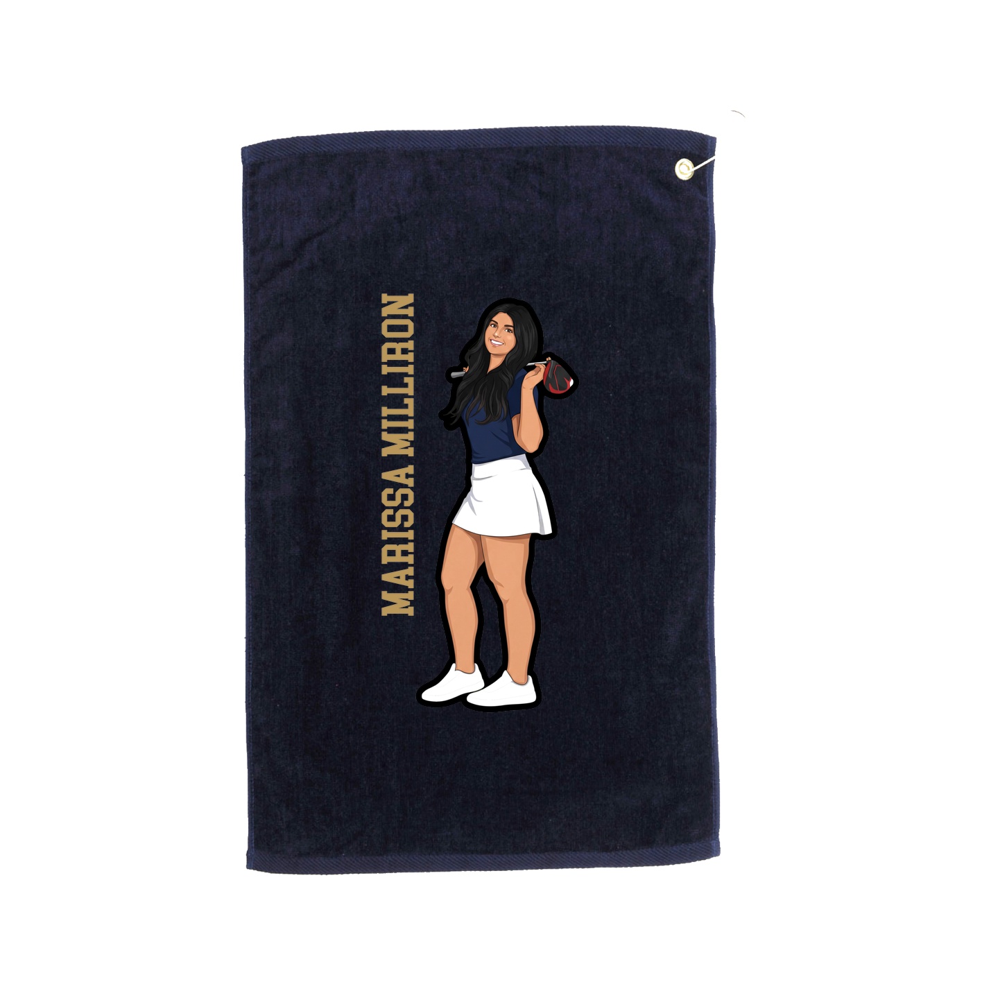 Golf Towel — Name Vertical in Navy