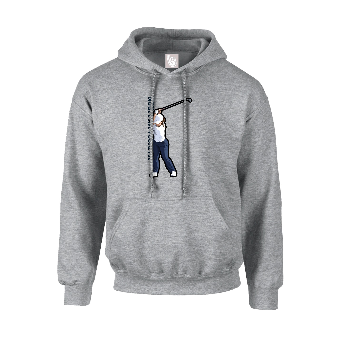 Hoodie — Name Vertical in Grey